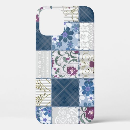 Coques Case-Mate iPhone Dentelle florale : Patchwork Arrière - plan sans c (Verso)
