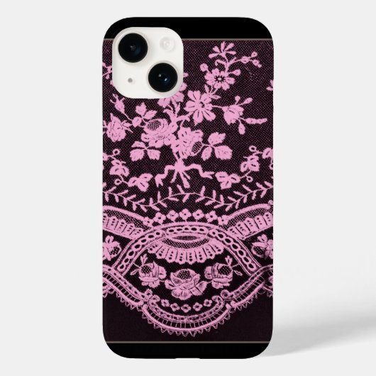 Coques Case-Mate iPhone Dentelle florale rose (Verso)