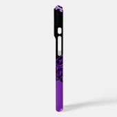 Coques Case-Mate iPhone Dentelle florale Rose violette Noire (Verso / Gauche)