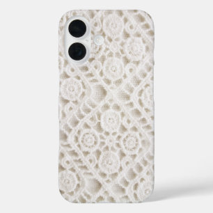 Coques iPhone 16 Dentelle Ivory Crochet