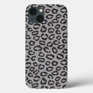 Etui iPhone Case-Mate Dentelle nette noire avec le motif de léopard sur
