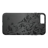 Coques Case-Mate iPhone Dentelle noire et noire métallique (Dos (Horizontal))