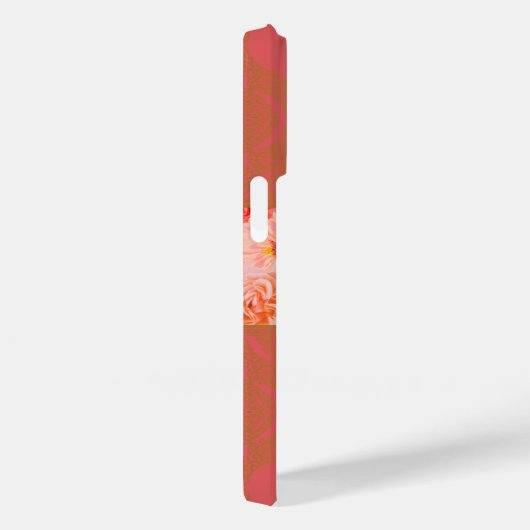 Coques Case-Mate iPhone Dentelle rose florale et dorée (Verso / Droite)