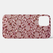 Coques Case-Mate iPhone Dentelle rose, motif de roses anciennes. (Verso (horizontal))