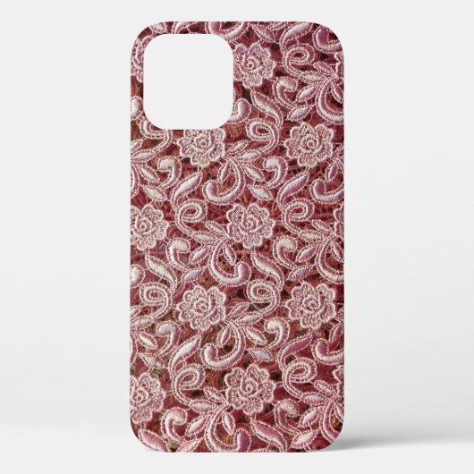 Coques Case-Mate iPhone Dentelle rose, motif de roses anciennes. (Verso)