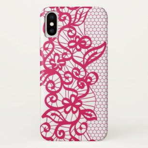 Coque iPhone X Dentelle rouge