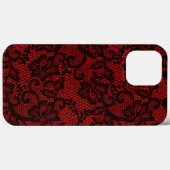 Coques Case-Mate iPhone Dentelle Rouge Et Noir De Faux (Verso (horizontal))