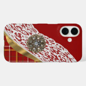 Coques Case-Mate iPhone Dentelle rouge tartan (Verso (horizontal))