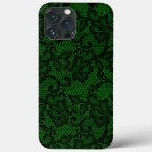 Coques Case-Mate iPhone Dentelle Vert Et Noir De Faux (Verso)