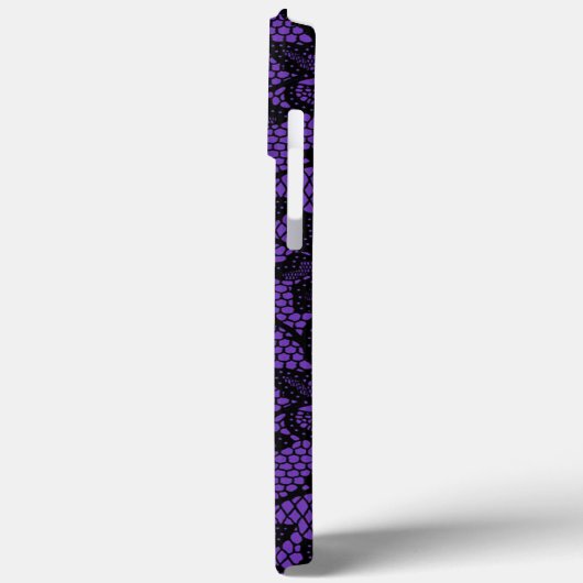 Coques Case-Mate iPhone Dentelle violette et noire (Verso / Gauche)