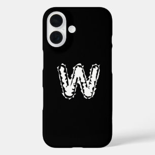 Coques iPhone 16 Déplaisant Monogramme blanc sur noir