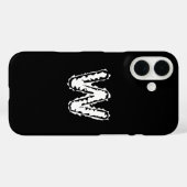 Coques Case-Mate iPhone Déplaisant Monogramme blanc sur noir (Verso (horizontal))