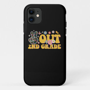 Case-Mate iPhone Case Dernier jour d'école groovy de 2e année, Peace Out