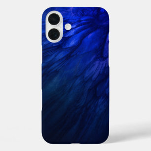 Coques iPhone 16 Plus Des ailes mystiques aux plumes bleues profondes