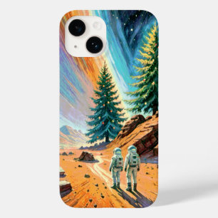 Coque Pour iPhone 14 Des astronautes explorent le paysage Alien