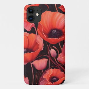 Case-Mate iPhone Case Des fleurs de pavots sur un arrière - plan sombre