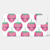 Coques Case-Mate iPhone Des fraises endormies, mignonnes motifs. (Verso (horizontal))