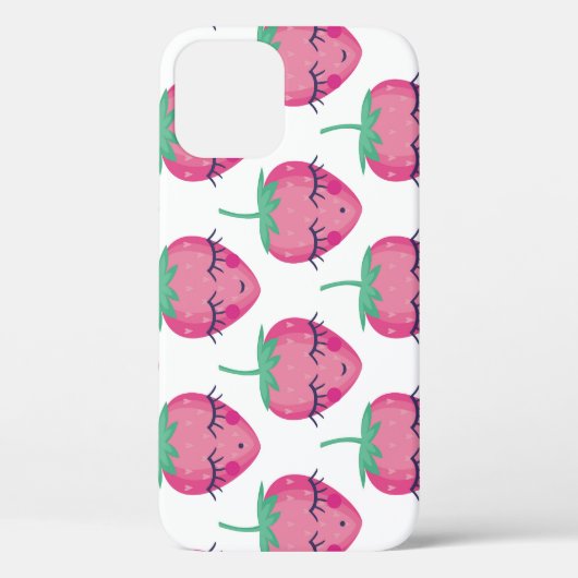 Coques Case-Mate iPhone Des fraises endormies, mignonnes motifs. (Verso)