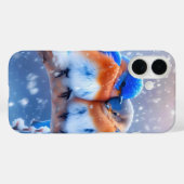 Coques Case-Mate iPhone Des oiseaux bleus de l'Est se bousculent sur une b (Verso (horizontal))