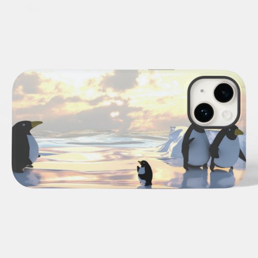 Coques Case-Mate iPhone des pingouins qui refroidissent sur une banquise (Verso (horizontal))