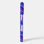 Coques Case-Mate iPhone Des rayures bleues et violettes tissent (Verso / Droite)