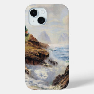 Coque Pour iPhone 15 Des vagues spectaculaires encerclent une côte roch