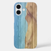Coques Case-Mate iPhone Desert Sand Dunes Beautiful Blue Sky On Wood Grain (Verso)