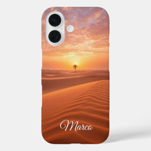 Coques iPhone 16 Desert Serenity - Dunes d'or au Sunset Fine Art
