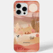 Coques Case-Mate iPhone Desert Sunset Abstrait Floral Nom personnalisé (Verso)