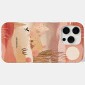 Coques Case-Mate iPhone Desert Sunset Abstrait Floral Nom personnalisé (Verso (horizontal))