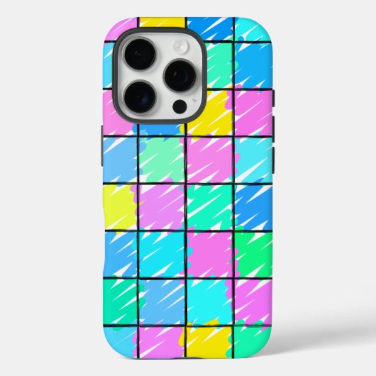 Coques Case-Mate iPhone Design À damiers Motif coloré (Verso)