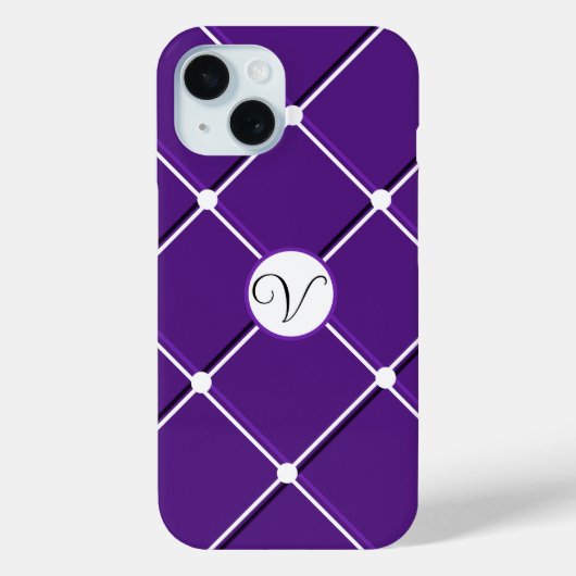Coques Case-Mate iPhone Design à rayures violettes et blanches Fancy V Ini (Verso)