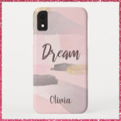 Coques Case-Mate iPhone Design abstrait de rêve moderne rose et gris