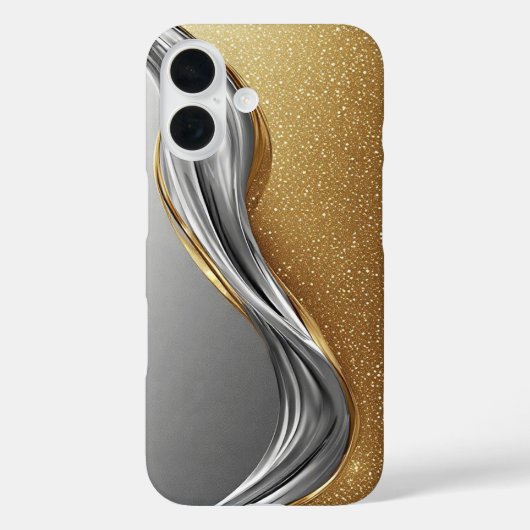 Coques Case-Mate iPhone Design abstrait élégant avec or et argent (Verso)