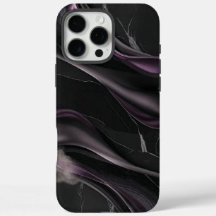 Coques iPhone 16 Pro Max Design abstrait élégant noir et violet