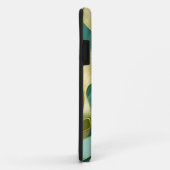 Coques Case-Mate iPhone Design Abstrait Feuille vert et or (Dos/Droite)