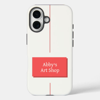 Coques iPhone 16 Design blanc et rouge avec votre texte