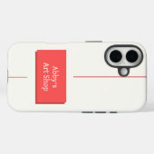 Coques Case-Mate iPhone Design blanc et rouge avec votre texte (Verso (horizontal))