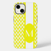 Coques Case-Mate iPhone Design Chevron élégant citron avec monogramme (Verso)