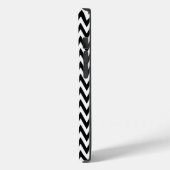 Coques Case-Mate iPhone Design Chevron élégant noir avec monogramme (Verso / Gauche)