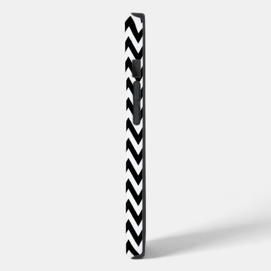 Coques Case-Mate iPhone Design Chevron élégant noir avec monogramme (Verso / Gauche)