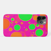 Coques Case-Mate iPhone Design circulaire néon rose et vert rétro (Dos (Horizontal))
