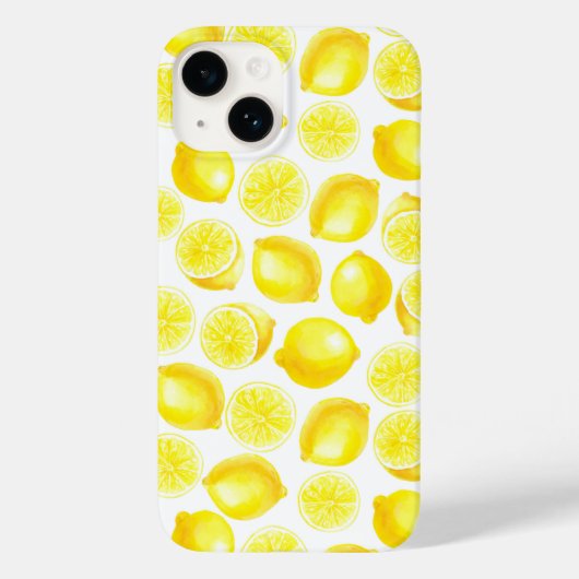 Coques Case-Mate iPhone Design citrons aquarelle (Verso)
