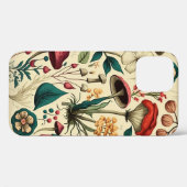 Coques Case-Mate iPhone Design classique de champignons et de fleurs haut  (Verso (horizontal))