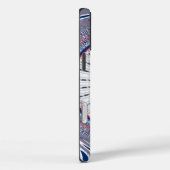 Coques Case-Mate iPhone Design d'art abstrait bleu chic (Verso / Droite)