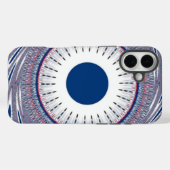 Coques Case-Mate iPhone Design d'art abstrait bleu chic (Verso (horizontal))