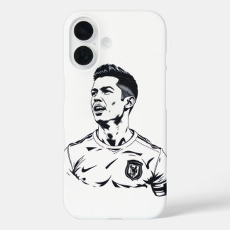 Coques iPhone 16 Design d'art de croquis Ronaldo - Couverture mobil