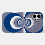 Coques Case-Mate iPhone Design d'art Kaleidoscope à demi-bleu (Verso (horizontal))
