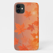 Coques Case-Mate iPhone Design d'automne avec feuilles d'érable et effet b (Dos)