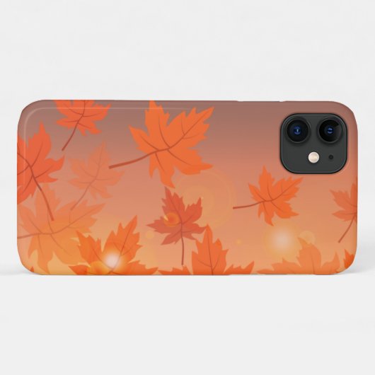 Coques Case-Mate iPhone Design d'automne avec feuilles d'érable et effet b (Dos (Horizontal))